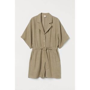 Linen Blend Jumpsuit Romper New Medium